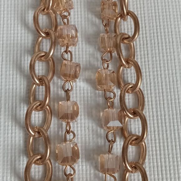 Paparazzi Block Party Princess Gold Toned MetalDouble Strand Statement Necklace - Picture 5 of 10